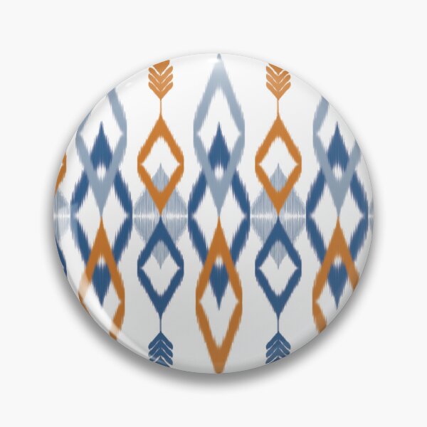 Item preview, Seamless Ikat Pattern concept blue and orange designed and sold by ChaReePat.
