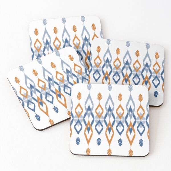 Item preview, Seamless Ikat Pattern concept blue and orange designed and sold by ChaReePat.
