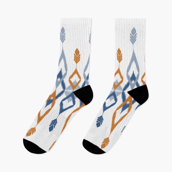 Item preview, Seamless Ikat Pattern concept blue and orange designed and sold by ChaReePat.