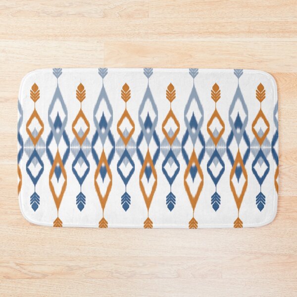 Item preview, Seamless Ikat Pattern concept blue and orange designed and sold by ChaReePat.