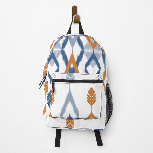 Item preview, Seamless Ikat Pattern concept blue and orange designed and sold by ChaReePat.
