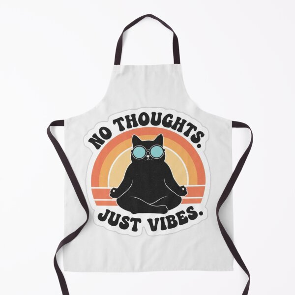 Item preview, No Thoughts Just Vibes Cat Sticker — Retro 70s Laptop Deca designed and sold by DigiVerse Studio.