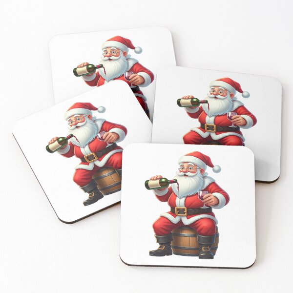 Item preview, Funny Santa Claus Illustration – Cartoon Christmas Art with Wine and Holiday Cheer designed and sold by PixelVibe782.