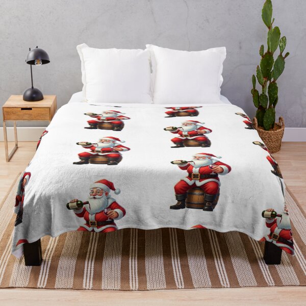 Item preview, Funny Santa Claus Illustration – Cartoon Christmas Art with Wine and Holiday Cheer designed and sold by PixelVibe782.