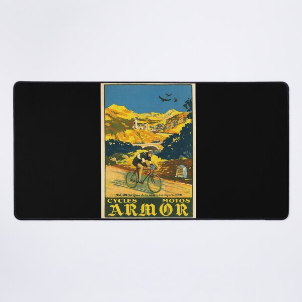 Item preview, Vintage Cycling Poster | Art Deco Style | Cycles & Motos Armor | 1925 Racing Scene | Matton Winner | Vibrant Mountain Landscape designed and sold by artofuniverse.