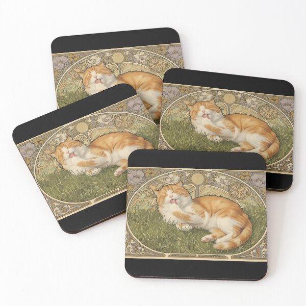 Item preview, Afternoon Cat-vintage elegance with calming natural tones designed and sold by ArtiJOY Imprinta.