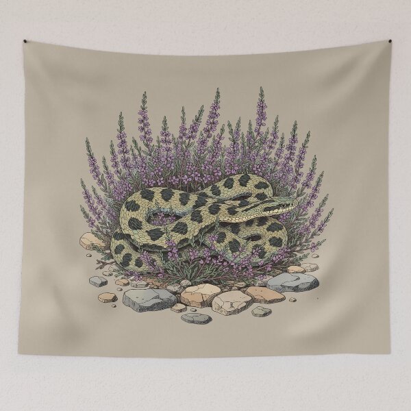 Item preview, Adder Among Heather and Rocks Artwork designed and sold by BirdsnStuff.
