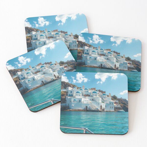 Item preview, Sailing to a Greek Paradise | Milos Island Village with Iconic Blue Domes and Clear Turquoise Water designed and sold by Vida e Arte.