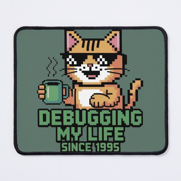 Item preview, Retro geeky cat designed and sold by Neural-canvas.
