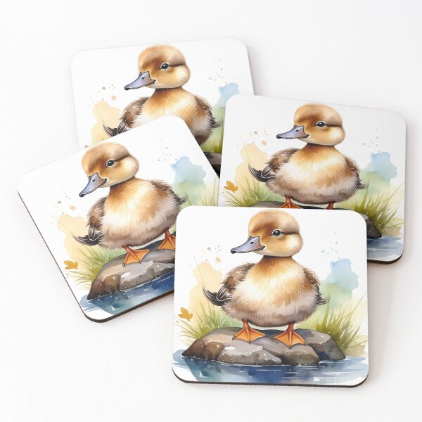 Item preview, Cute brown duck sitting on the shore designed and sold by LiskoDesign.