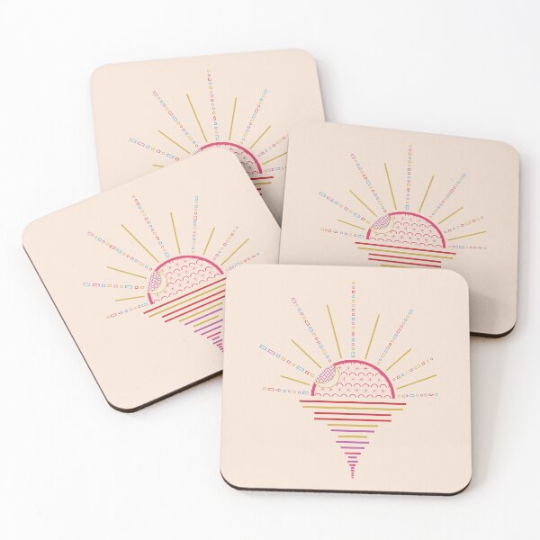 Artikelvorschau, Geo Pop Sunset Print - Hellaprikose entworfen und verkauft von Daniel Bevis Design.