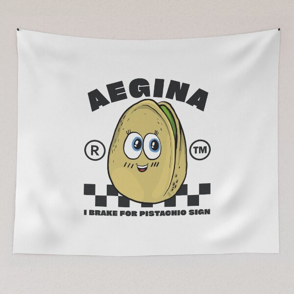 Item preview, Aegina: I brake for pistachio sign (Aegina Greece) designed and sold by Peerless-Prime.
