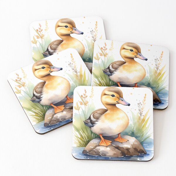 Item preview, A sweet, charming brown duck sits on the shore. designed and sold by LiskoDesign.
