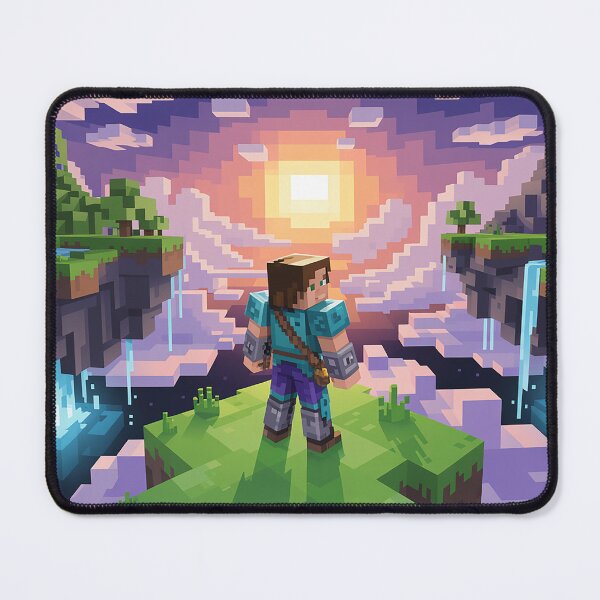 Item preview, Voxel Floating Islands World | Pixel Quest Art Sky Adventure Waterfall | Epic Sunset Landscape Design designed and sold by pixelpopplanet.
