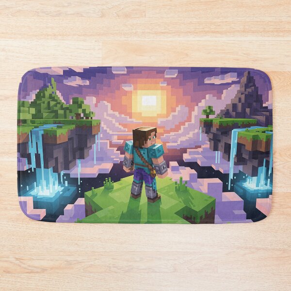 Item preview, Voxel Floating Islands World | Pixel Quest Art Sky Adventure Waterfall | Epic Sunset Landscape Design designed and sold by pixelpopplanet.