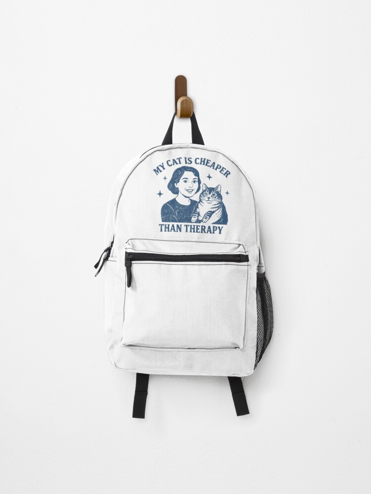 Thumbnail 1 of 3, Backpack, Cat Therapy designed and sold by TeeCodes.