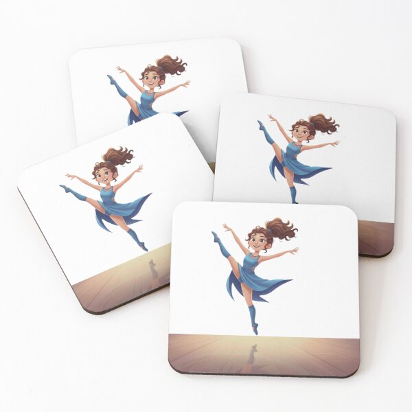 Item preview, Elegant Dancer Girl in Blue Dress Cartoon Illustration designed and sold by DroolWorthyUS.