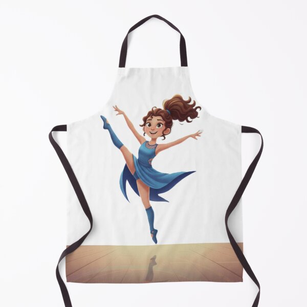 Item preview, Elegant Dancer Girl in Blue Dress Cartoon Illustration designed and sold by DroolWorthyUS.