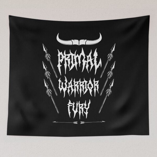 Item preview, Primal Warrior Fury – Savage Gym Warrior Art - White Logo designed and sold by Gary-Shop.