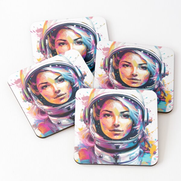 Item preview, Astronaut Woman Cyberpunk Glitch Art designed and sold by CharlottePlaceArt.