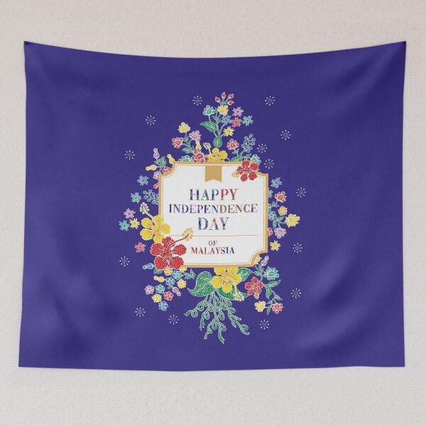 Item preview, Malaysia Independence Day Greeting With Batik Hibiscus designed and sold by YoungLWorkshop.