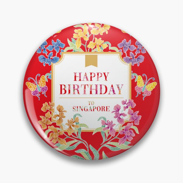 Item preview, Singapore Birthday Greeting With Batik Orchid designed and sold by YoungLWorkshop.