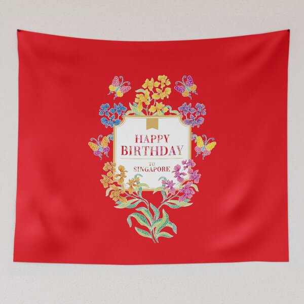 Item preview, Singapore Birthday Greeting With Batik Orchid designed and sold by YoungLWorkshop.