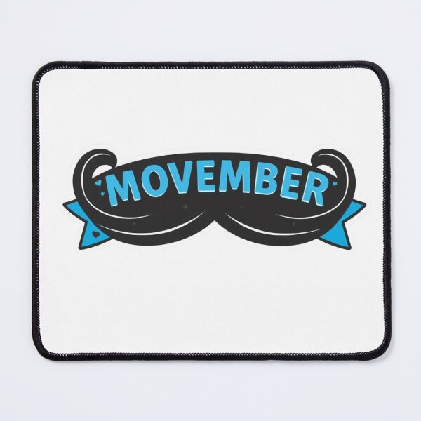 Item preview, Movember Mustache Sticker – Men’s Health Awareness Design | Blue Ribbon Movember Art designed and sold by ZACKLAB.
