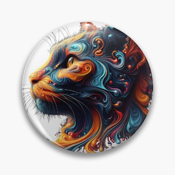 Item preview, colorful splash art cat designed and sold by BeAr-tist.