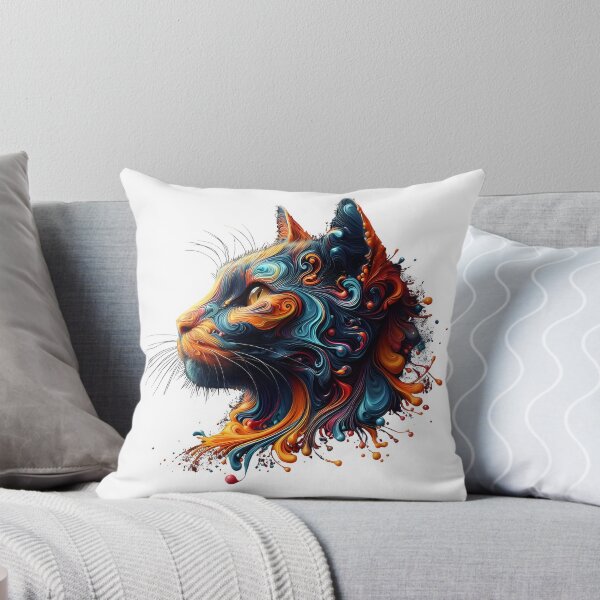 Item preview, colorful splash art cat designed and sold by BeAr-tist.
