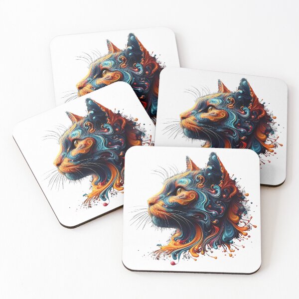 Item preview, colorful splash art cat designed and sold by BeAr-tist.