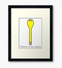 There is no spoon - Yellow Framed Print