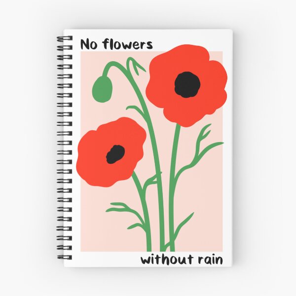 Item preview, No flowers without rain red poppy designed and sold by CatsandChaos.