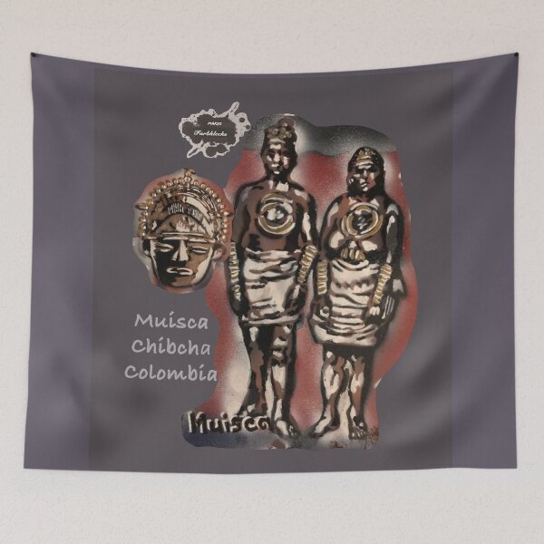 Item preview, Portrait of two Chibcha Indians from Colombia designed and sold by marysfarbklecks.