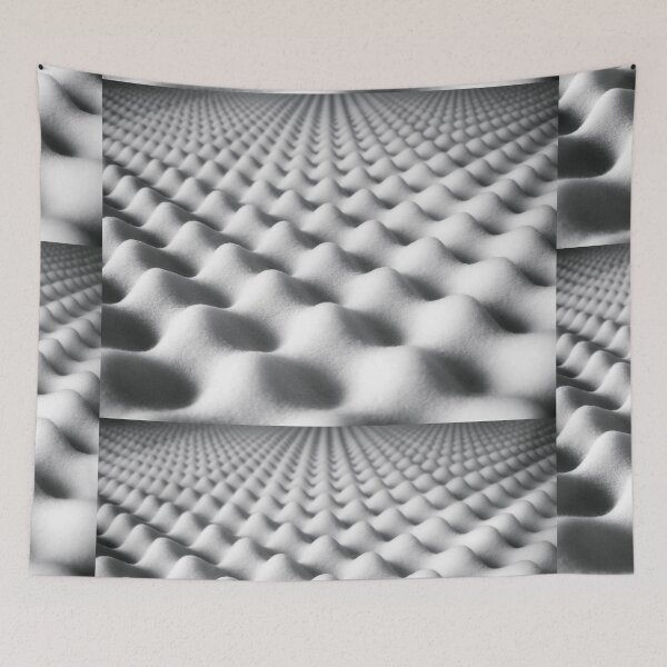 Item preview, White Egg Crate Mattress Foam Texture - Abstract Wavy Sleep Pattern Art designed and sold by SergioMiklos.