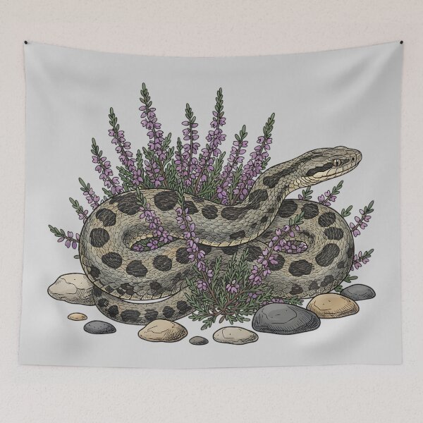 Item preview, Adder in Heather Vintage Snake Artwork designed and sold by BirdsnStuff.