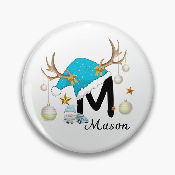 Item preview, Christmas Letter M with Name MASON – Kids And Family Personalized Gift designed and sold by NaroniDesign.