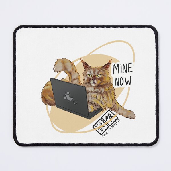Item preview, Laptop Heater Maine Coon Cat Sticker – Funny Cat on Laptop Art designed and sold by Made-by-Anxiety.