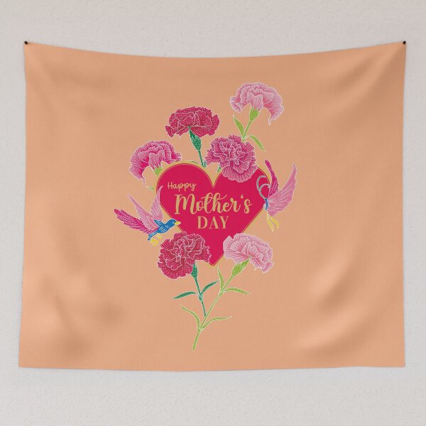 Item preview, Mother's Day Greeting With Batik Carnation Pattern designed and sold by YoungLWorkshop.