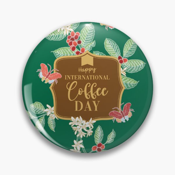 Item preview, World Coffee Day Greeting with Batik Pattern designed and sold by YoungLWorkshop.