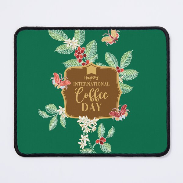 Item preview, World Coffee Day Greeting with Batik Pattern designed and sold by YoungLWorkshop.