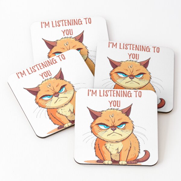 Item preview, Sassy Ginger Cat 'I'm Listening to You' Sarcastic Design designed and sold by LanaGustavsson.