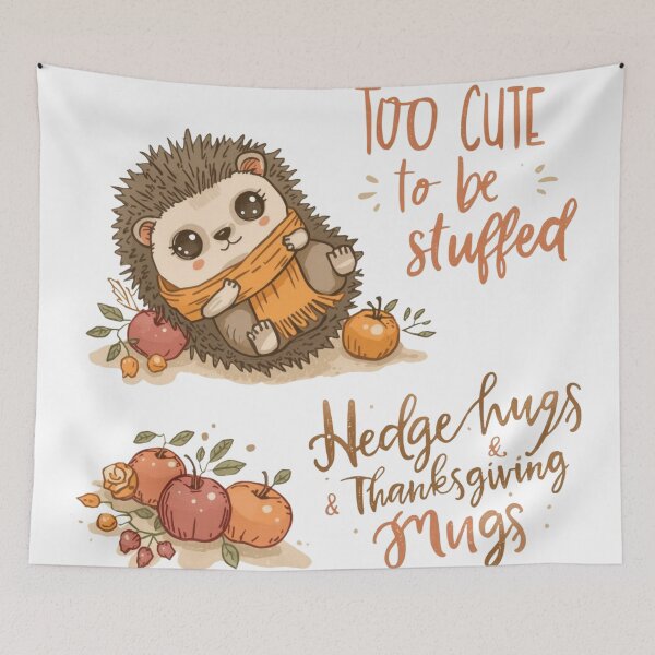 Item preview, Too Cute to Be Stuffed – Hedgehog Autumn Illustration designed and sold by ShirtHatch.