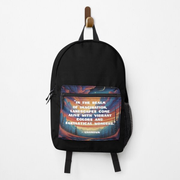 Item preview, "In The Realm of Imagination" Quote Art - Vibrant Fantasy Landscape & Dreamy Sky designed and sold by SergioMiklos.