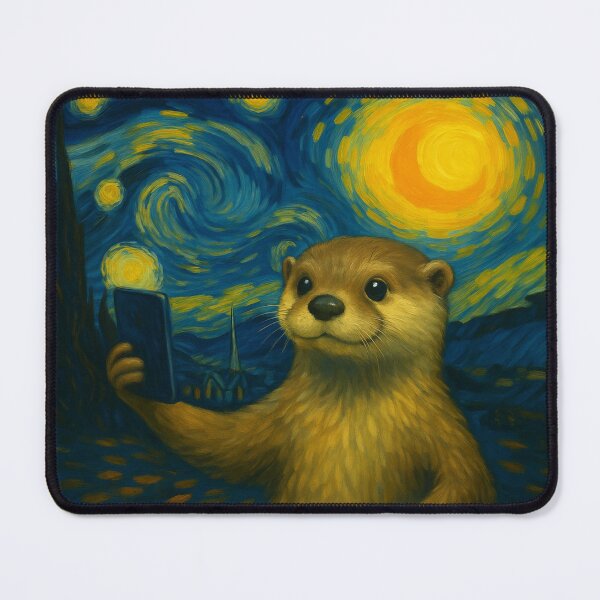 Item preview, Starry Night Van Gogh Otter Selfie designed and sold by NosandEdgy.