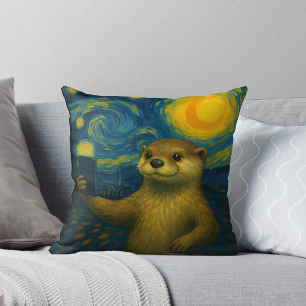 Item preview, Starry Night Van Gogh Otter Selfie designed and sold by NosandEdgy.