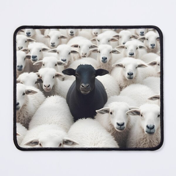 Item preview, "Perfect Fit" Black Sheep - Funny Ironic Quote | Non-Conformist Individualism Art designed and sold by SergioMiklos.