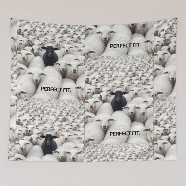 Item preview, "Perfect Fit" Black Sheep - Funny Ironic Quote | Non-Conformist Individualism Art designed and sold by SergioMiklos.