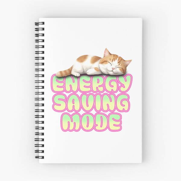 Item preview, "Energy Saving Mode" Sleeping Cat Kawaii Design designed and sold by ifundesign.