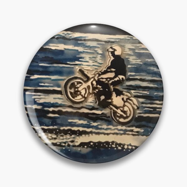 Item preview, A motorcyclist jumps with sea as background designed and sold by marysfarbklecks.